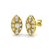 Vintage Marquise Diamond Stud Earrings - 0.33ct Art Deco Design in 10K/14K gold and platinum with certified lab-grown or natural diamonds