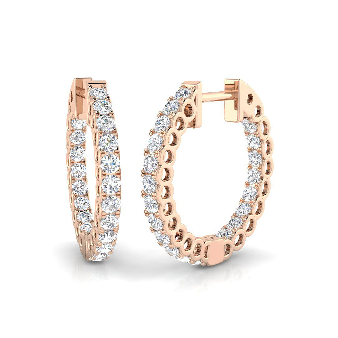 1 Ct to 2 Ct Diamond Hoop Earrings in 10K/14K gold and platinum with certified lab-grown or natural diamonds