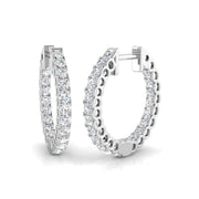1 Ct to 2 Ct Diamond Hoop Earrings in 10K/14K gold and platinum with certified lab-grown or natural diamonds