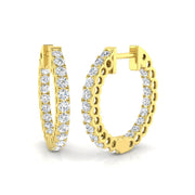 1 Ct to 2 Ct Diamond Hoop Earrings in 10K/14K gold and platinum with certified lab-grown or natural diamonds