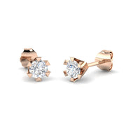 Stud Earrings with Lab Grown Round Cut Diamond - 2.00ct in 10K/14K gold and platinum with certified lab-grown or natural diamonds