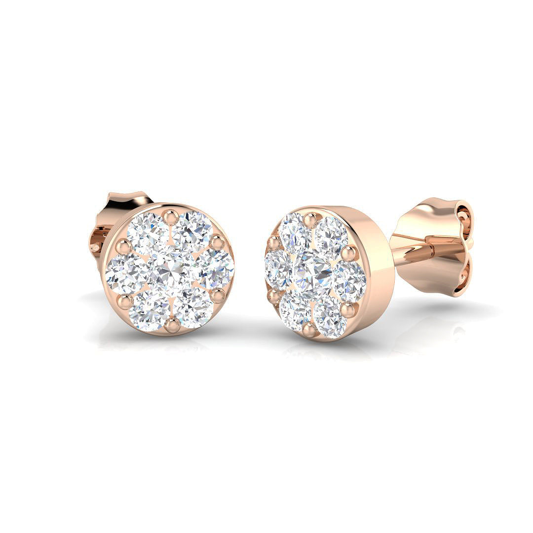 Lab-Grown & Natural Diamond Cluster Stud Earrings in 10K/14K gold and platinum with certified lab-grown or natural diamonds
