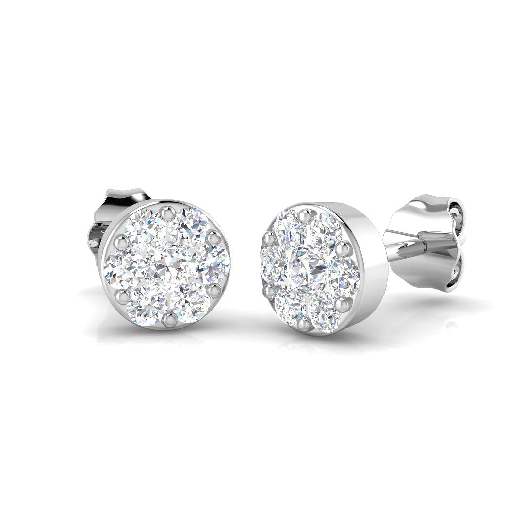 Lab-Grown & Natural Diamond Cluster Stud Earrings in 10K/14K gold and platinum with certified lab-grown or natural diamonds