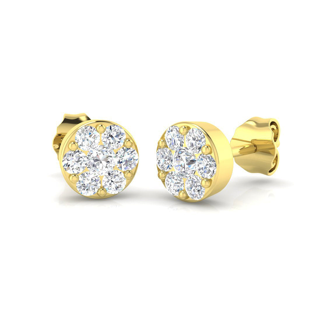 Lab-Grown & Natural Diamond Cluster Stud Earrings in 10K/14K gold and platinum with certified lab-grown or natural diamonds