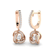 Rubby Gold Drop & Trilogy Diamond Earrings - Luxury 0.33ct Jewelry in 10K/14K gold and platinum with certified lab-grown or natural diamonds