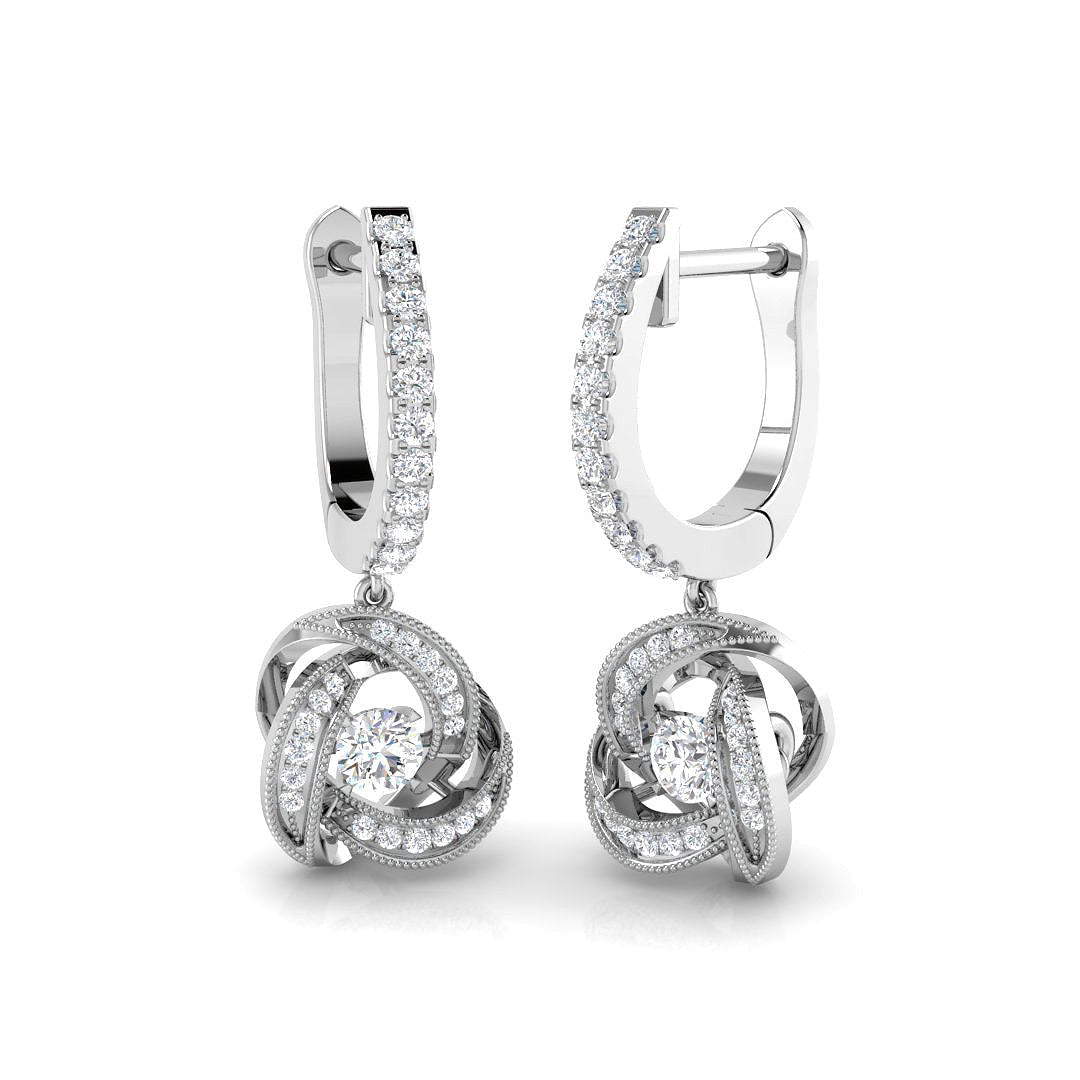 Rubby Gold Drop & Trilogy Diamond Earrings - Luxury 0.33ct Jewelry in 10K/14K gold and platinum with certified lab-grown or natural diamonds