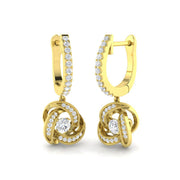 Rubby Gold Drop & Trilogy Diamond Earrings - Luxury 0.33ct Jewelry in 10K/14K gold and platinum with certified lab-grown or natural diamonds