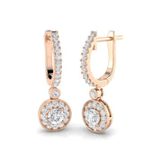 Rusty Gold Diamond Drop & Trilogy Earrings - 1ct Luxury Jewelry in 10K/14K gold and platinum with certified lab-grown or natural diamonds