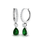 Luxury 1.5 Ct Emerald Diamond Hoop Earrings in 10K/14K gold and platinum with certified lab-grown or natural diamonds