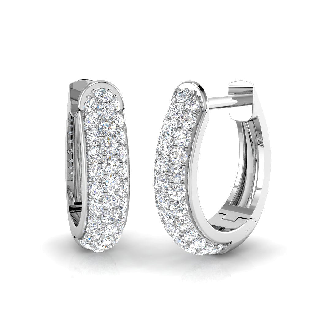 0.5 Ct Round Diamond Hoop Earrings in 10K/14K gold and platinum with certified lab-grown or natural diamonds