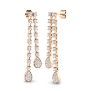 Dainty Gold Diamond Drop & Trilogy Earrings - 1ct Luxury Jewelry in 10K/14K gold and platinum with certified lab-grown or natural diamonds