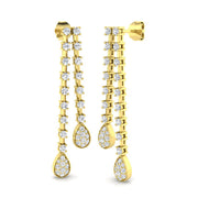 Dainty Gold Diamond Drop & Trilogy Earrings - 1ct Luxury Jewelry in 10K/14K gold and platinum with certified lab-grown or natural diamonds