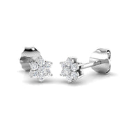 Lab Grown Halo Cluster Stud Earrings in 10K/14K gold and platinum with certified lab-grown or natural diamonds