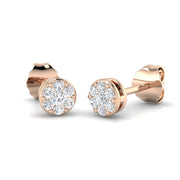 Halo Cluster Stud Earrings in 10K/14K gold and platinum with certified lab-grown or natural diamonds