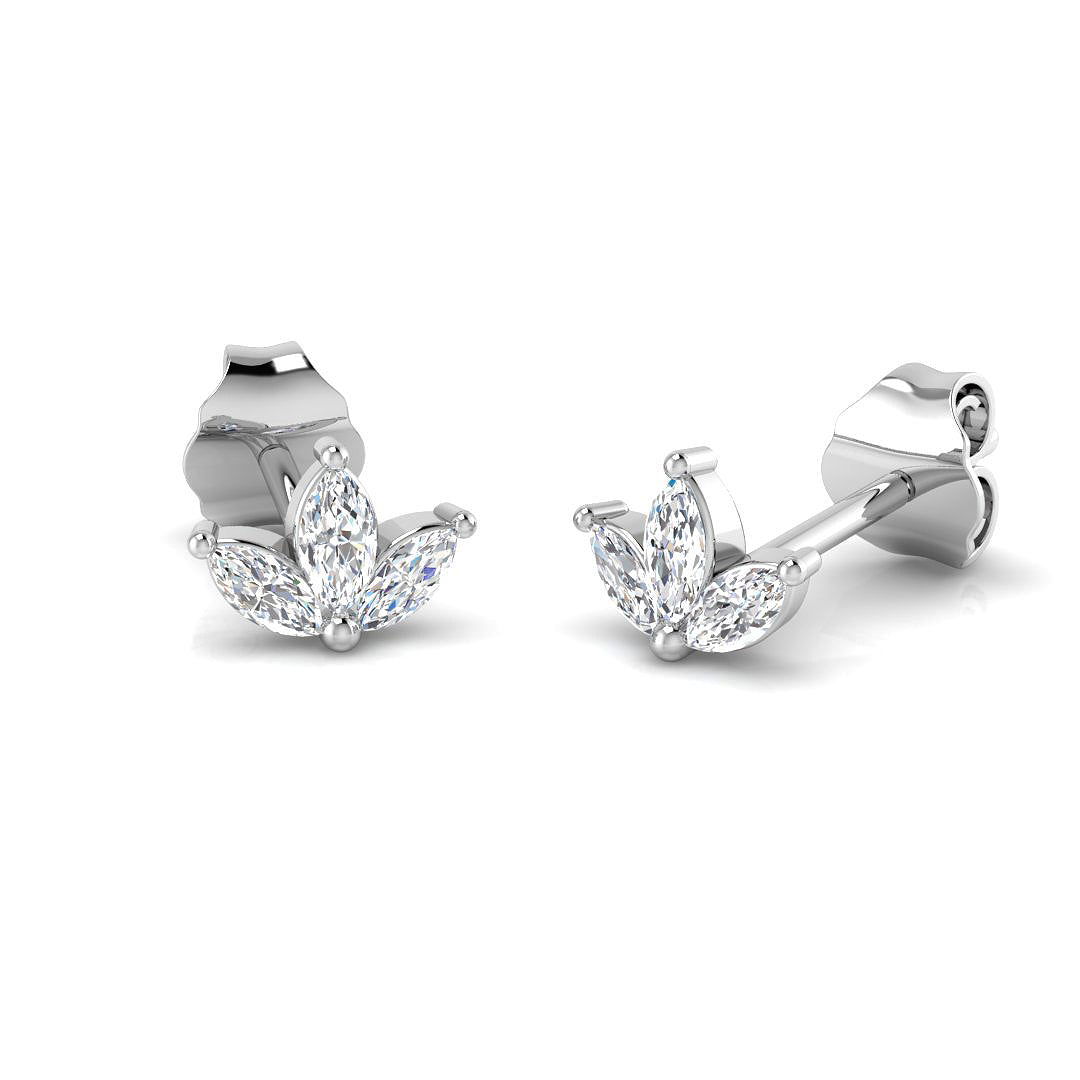 Deely Gold Diamond Earrings - Elegant Shape, 0.2ct to 0.5ct in 10K/14K gold and platinum with certified lab-grown or natural diamonds
