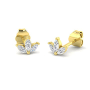 Deely Gold Diamond Earrings - Elegant Shape, 0.2ct to 0.5ct in 10K/14K gold and platinum with certified lab-grown or natural diamonds