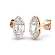 Stud Earrings with Marquise Cluster Diamonds - 0.33ct in 10K/14K gold and platinum with certified lab-grown or natural diamonds