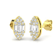 Stud Earrings with Marquise Cluster Diamonds - 0.33ct in 10K/14K gold and platinum with certified lab-grown or natural diamonds