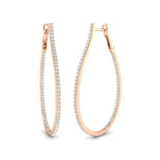 0.5 Ct Diamond Hoop Earrings in 10K/14K gold and platinum with certified lab-grown or natural diamonds