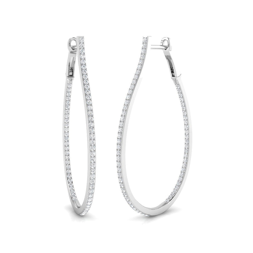 0.5 Ct Diamond Hoop Earrings in 10K/14K gold and platinum with certified lab-grown or natural diamonds