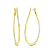 0.5 Ct Diamond Hoop Earrings in 10K/14K gold and platinum with certified lab-grown or natural diamonds
