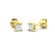 Stud - Lab Grown Princess Cut Diamond Earrings 0.20ct in 10K/14K gold and platinum with certified lab-grown or natural diamonds