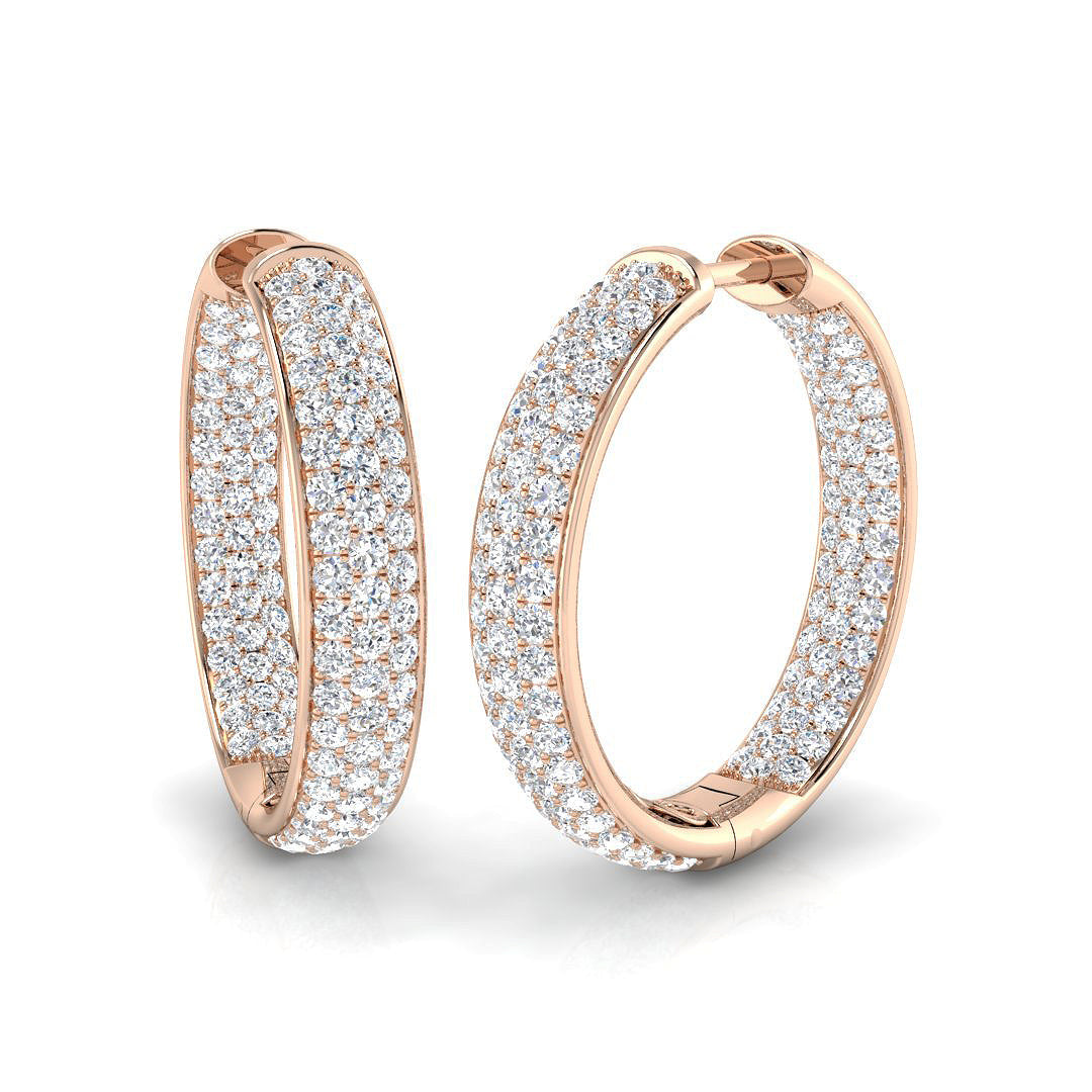 Hoop Earrings - 2.50 Carat Natural & Lab-Grown Diamond Sparkle in 10K/14K gold and platinum with certified lab-grown or natural diamonds