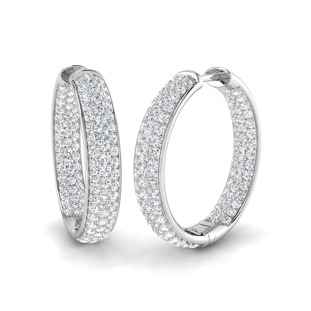 Hoop Earrings - 2.50 Carat Natural & Lab-Grown Diamond Sparkle in 10K/14K gold and platinum with certified lab-grown or natural diamonds