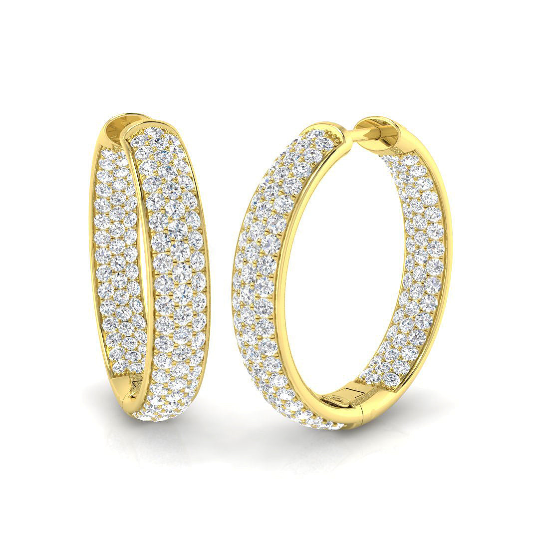 Hoop Earrings - 2.50 Carat Natural & Lab-Grown Diamond Sparkle in 10K/14K gold and platinum with certified lab-grown or natural diamonds