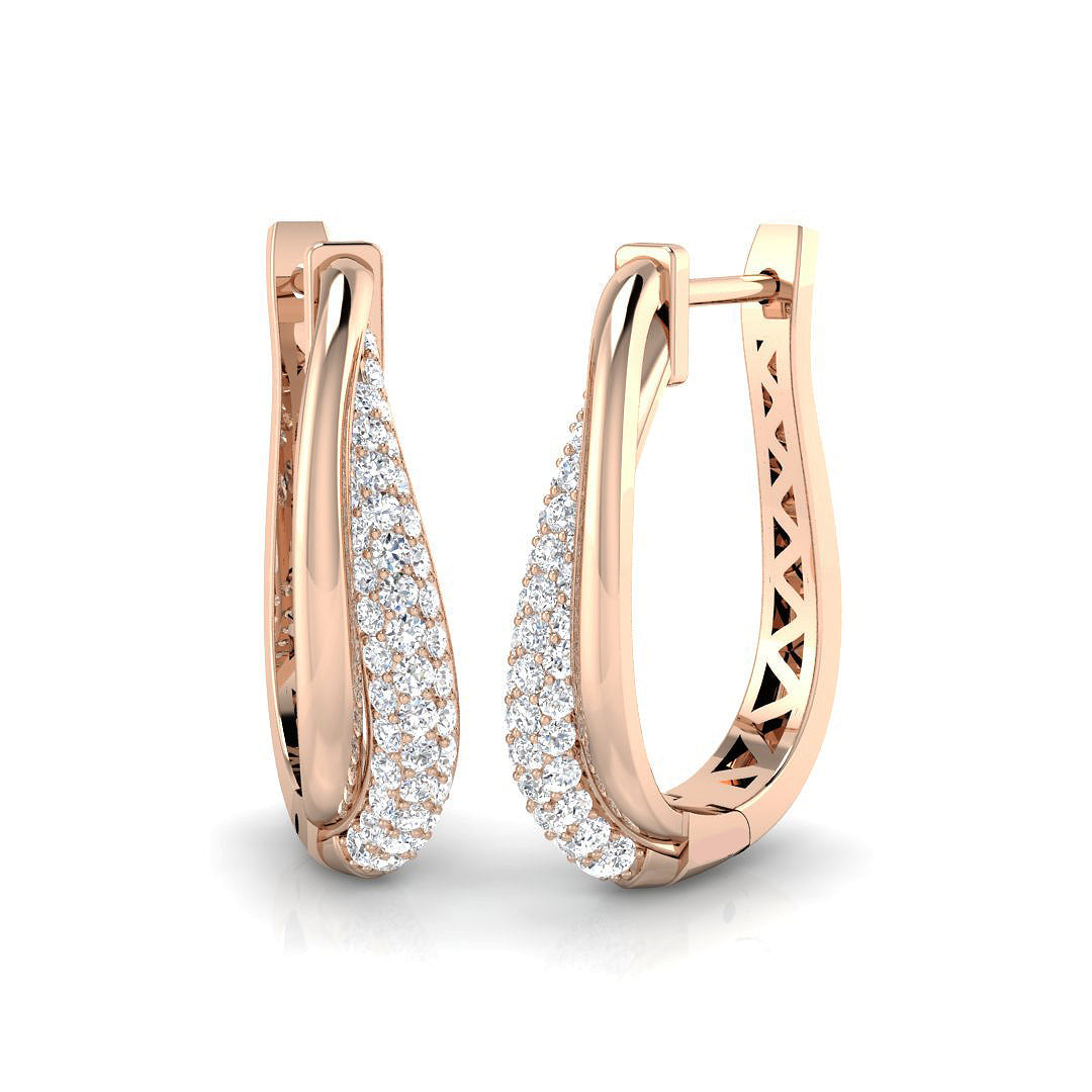 0.5 Ct Diamond Hoop Earrings in 10K/14K gold and platinum with certified lab-grown or natural diamonds
