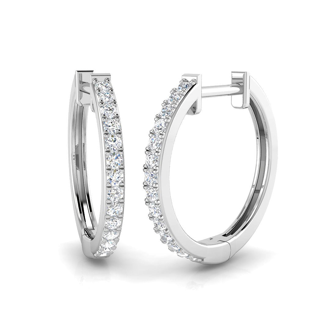 0.25 Ct to 0.5 Ct Diamond Hoop Earrings in 10K/14K gold and platinum with certified lab-grown or natural diamonds