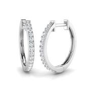 0.25 Ct to 0.5 Ct Diamond Hoop Earrings in 10K/14K gold and platinum with certified lab-grown or natural diamonds