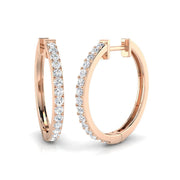 Elegant 0.5 Ct Round Diamond Hoop Earrings in 10K/14K gold and platinum with certified lab-grown or natural diamonds