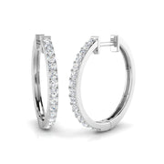Elegant 0.5 Ct Round Diamond Hoop Earrings in 10K/14K gold and platinum with certified lab-grown or natural diamonds