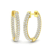 1.00 Ct Round Diamond Hoop Earrings in 10K/14K gold and platinum with certified lab-grown or natural diamonds