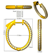 Hoop Earrings - 2.50ct Round Diamond in 10K/14K gold and platinum with certified lab-grown or natural diamonds