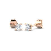Solitaire Diamond Earrings with Lab Grown Round Cut - 0.25ct in 10K/14K gold and platinum with certified lab-grown or natural diamonds