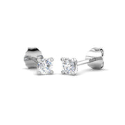 Solitaire Diamond Earrings with Lab Grown Round Cut - 0.25ct in 10K/14K gold and platinum with certified lab-grown or natural diamonds