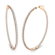 1.75 Ct to 3 Ct Diamond Hoop Earrings in 10K/14K gold and platinum with certified lab-grown or natural diamonds