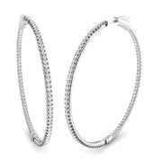 1.75 Ct to 3 Ct Diamond Hoop Earrings in 10K/14K gold and platinum with certified lab-grown or natural diamonds