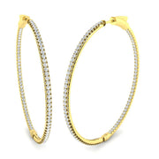 1.75 Ct to 3 Ct Diamond Hoop Earrings in 10K/14K gold and platinum with certified lab-grown or natural diamonds