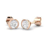 Stud Earrings with Round Diamond Tension Set - 1 Carat in 10K/14K gold and platinum with certified lab-grown or natural diamonds