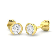 Stud Earrings with Round Diamond Tension Set - 1 Carat in 10K/14K gold and platinum with certified lab-grown or natural diamonds