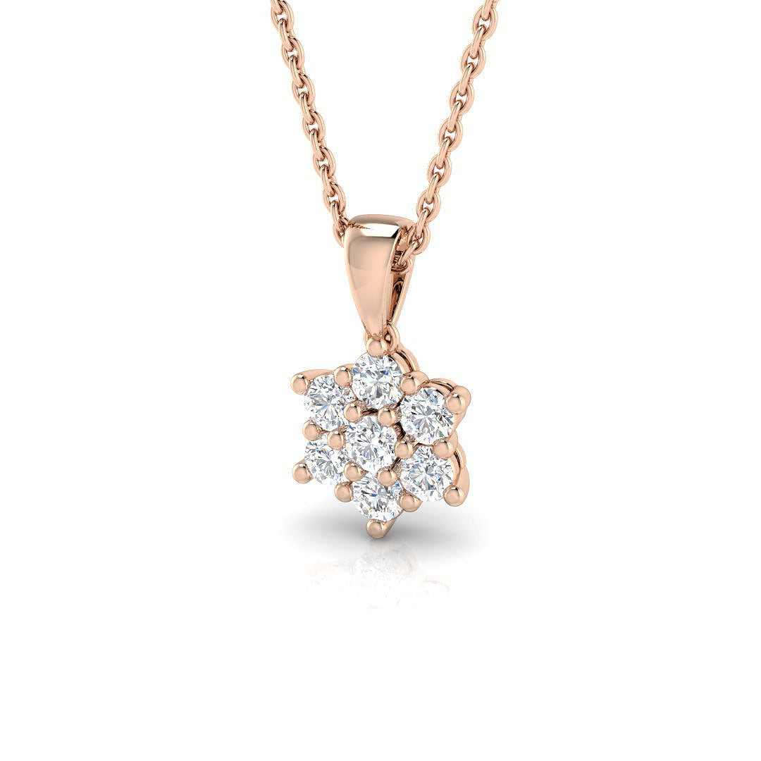 Star-Shaped Diamond Pendant in 10K/14K gold and platinum with certified lab-grown or natural diamonds