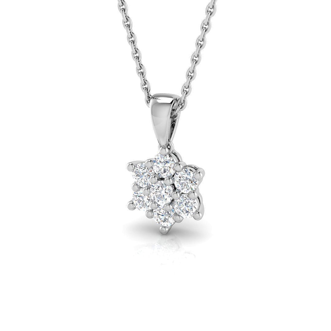 Star-Shaped Diamond Pendant in 10K/14K gold and platinum with certified lab-grown or natural diamonds