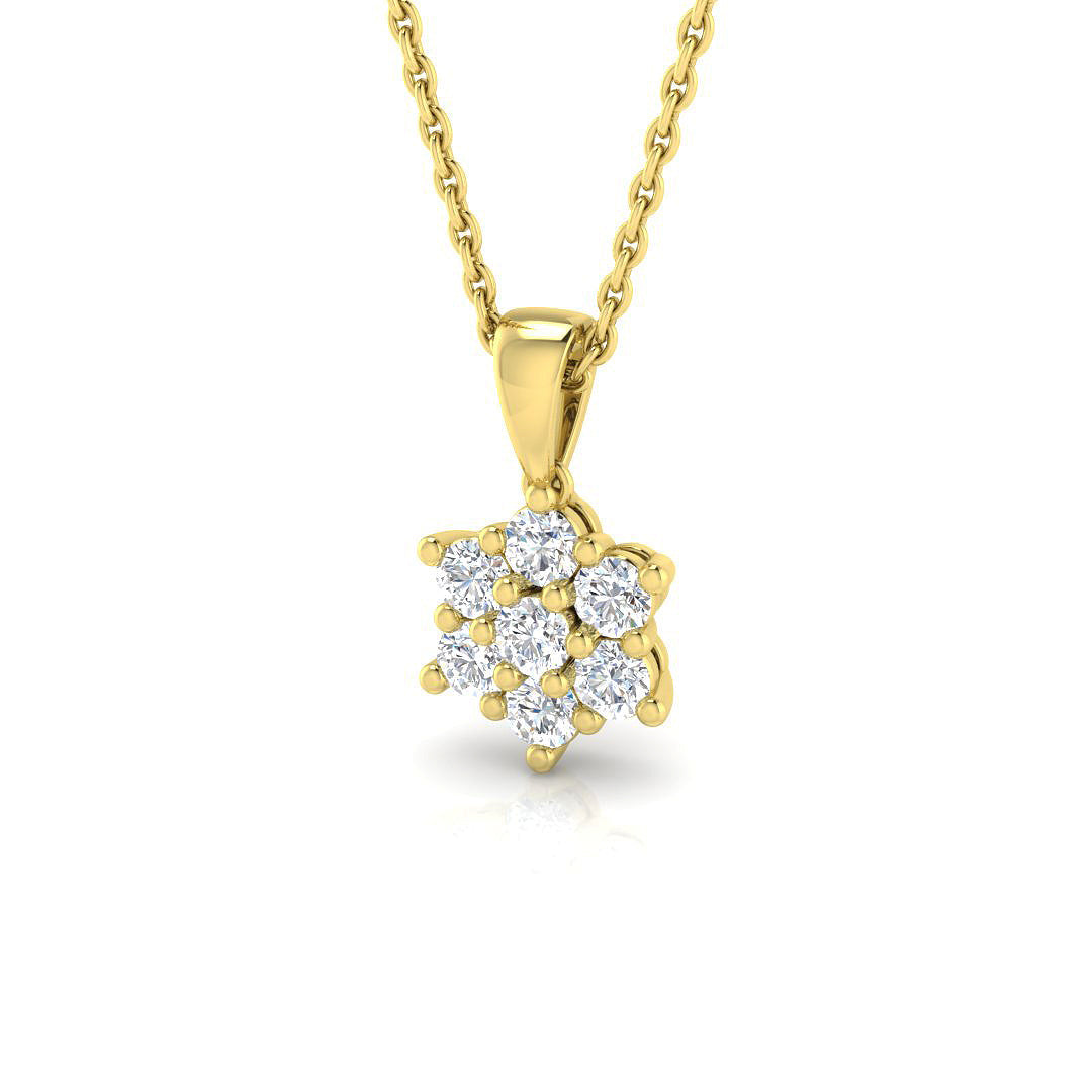 Star-Shaped Diamond Pendant in 10K/14K gold and platinum with certified lab-grown or natural diamonds