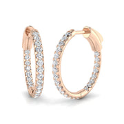 0.5 Ct Round Diamond Hoop Earrings in 10K/14K gold and platinum with certified lab-grown or natural diamonds