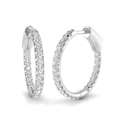 0.5 Ct Round Diamond Hoop Earrings in 10K/14K gold and platinum with certified lab-grown or natural diamonds