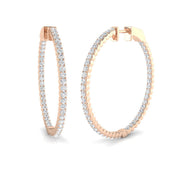1.75 Ct to 3 Ct Diamond Hoop Earrings in 10K/14K gold and platinum with certified lab-grown or natural diamonds