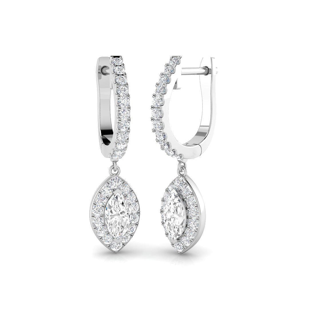 Kiki Gold Diamond Drop & Trilogy Earrings - Elegant 1ct Luxury Design in 10K/14K gold and platinum with certified lab-grown or natural diamonds